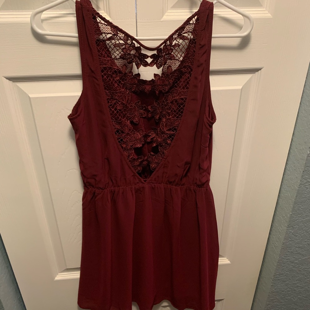 Garnet lace-back dress